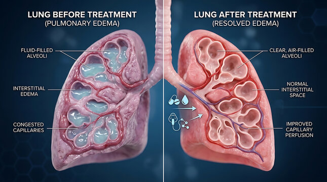 Lung Tumor Before vs After Radiotherapy: Large Mass vs Shrunken Fibrotic Tumor