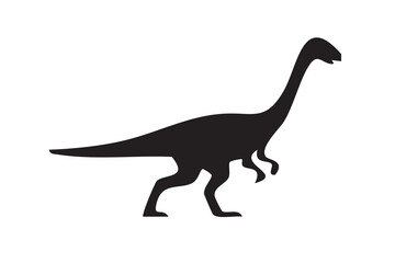 Black silhouette of a long neck dinosaur on white background isolated on white background, Vector © Amir Hossain