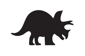 Black silhouette of a triceratops dinosaur isolated icon isolated on white background, Vector © Amir Hossain