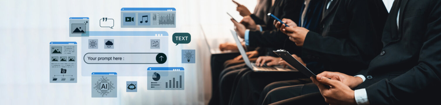 Prompt driven AI interface enabling text, image vision, audio and media video data neural asset and tool in smart creation chat workspace edit. Future NLP AI native visual reasoning omni model. Corpus