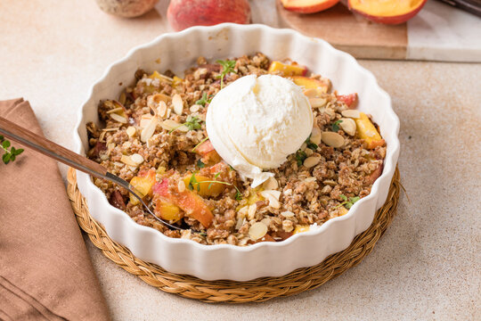 Delicious peach crumble