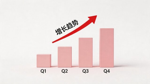 Bar chart showing growth trend