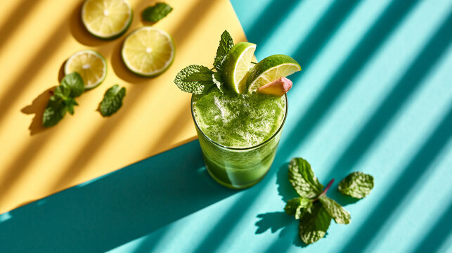 Mojito Cocktail with Lime and Fresh Mint