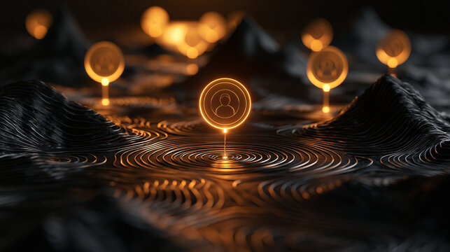Network Connection Digital User Profiles Glowing Abstract