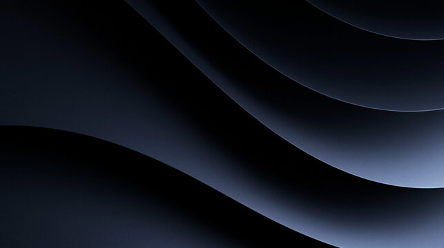 Abstract Dark Blue Curved Layers with Soft Light