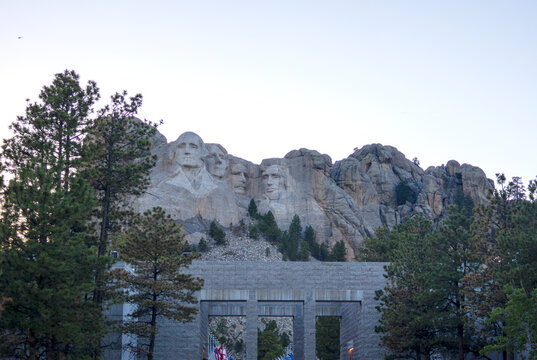 Mount Rushmore National Monument at sunset