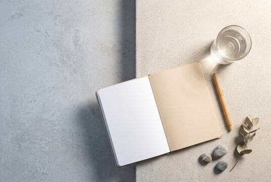 Simple recovery and health awareness concept in a clean flat lay