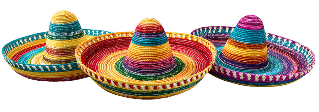 The celebration of Cinco de Mayo is set with sombreros that are vibrantly colored and waiting to be worn.