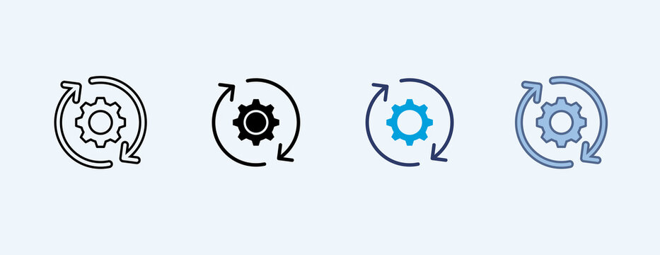 Process Improvement Multiple Icon Illustration Vector
