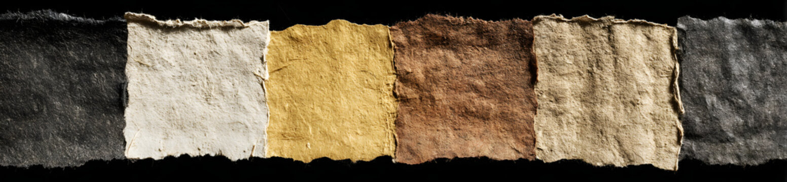 A collection of vintage torn paper textures in PNG format with a transparent background
