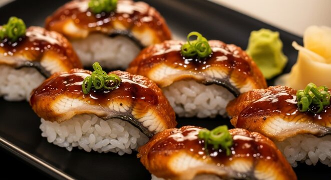 Sushi nigiri food presentation
