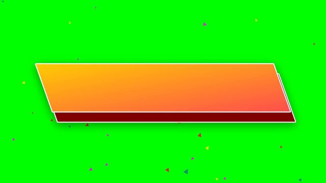 Bright orange rectangular shape on vibrant green background.