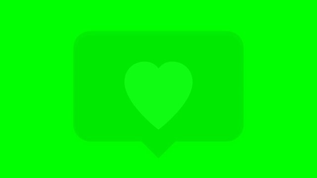 Bright green background with a white heart shape in the center.