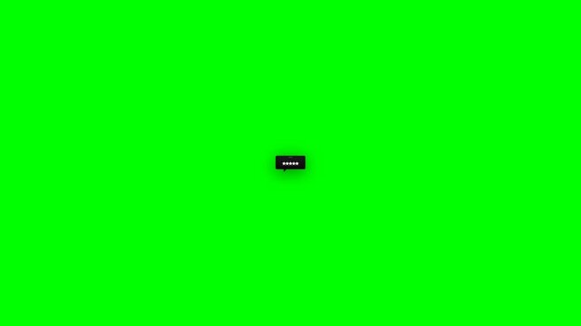 Small black object isolated on bright green background.