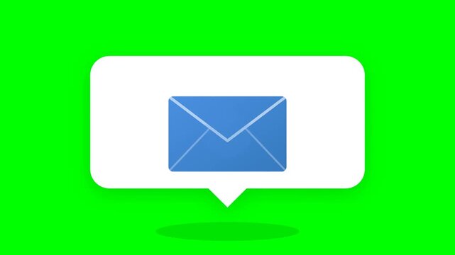 Modern email icon on a green background for digital communication.