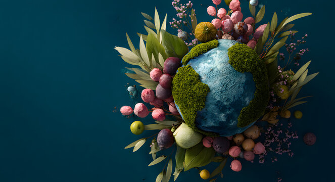 A concept for the Festival de la Tierra Earth Celebration that incorporates a globe and natural elements