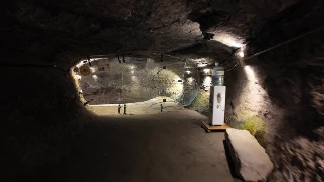 Vardzia cave monastery passage providing a glimpse into the historic underground dwelling, showcasing the ancient architecture and the preserved rock-hewn structure from the 12th-century in Georgia