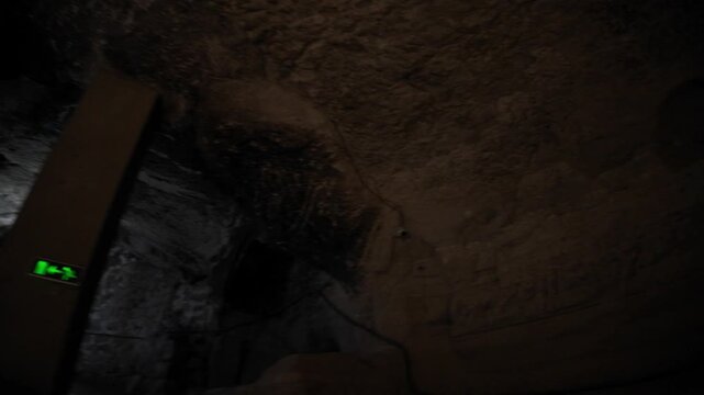 Vardzia cave monastery interior showing excavated chambers and passages. A historical medieval site carved into Erusheti Mountain in Georgia during the 12th century