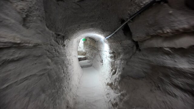 Vardzia cave monastery passage providing a glimpse into the historic underground dwelling, showcasing the ancient architecture and the preserved rock-hewn structure from the 12th-century in Georgia