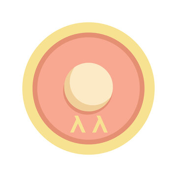 Historical greek shield illustration for warrior and battle concept in pastel colors.