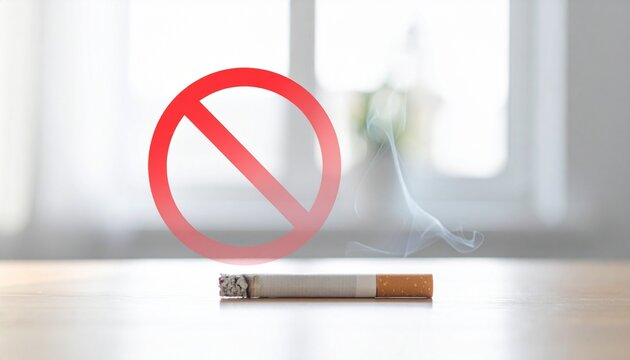 No Smoking Concept with Burning Cigarette Lighter Warning Sign Isolated