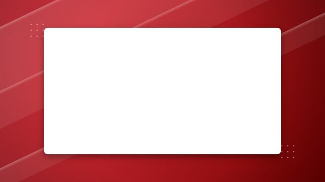 Blank white rectangular frame on red background