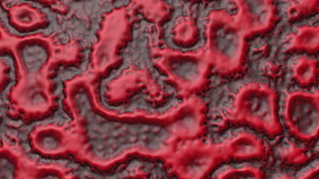 seamlessly animated abstract organic cellular network featuring interconnected red vein like structures flowing across a dark textured background