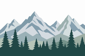 Fototapeta premium Mountain environment landscape illustration