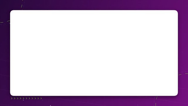Blank white rectangular frame on purple background