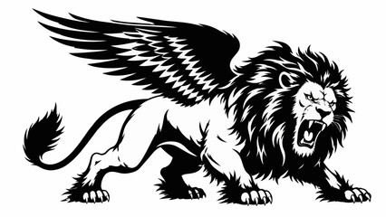 Mythical Winged Lion Stalking, scalable vector © Mike