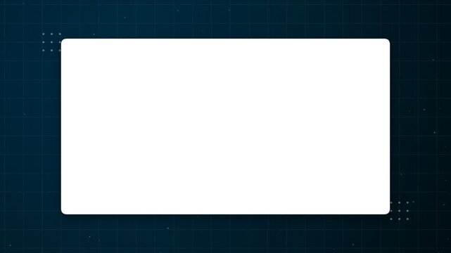Blank white rectangular frame on digital grid