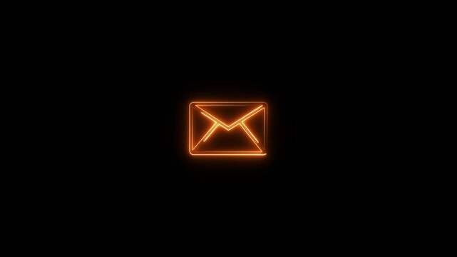 Neon mail envelope icon animated Message box animation icon conversation notice receive massage animated sign symbol icon.