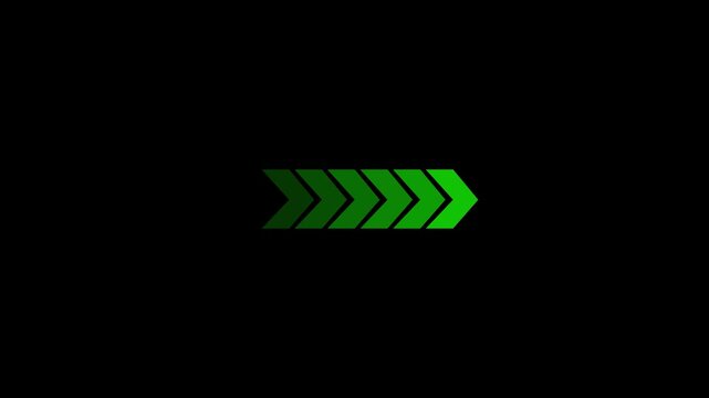 arrow icon concept animation right to left direction looping arrow loading and navigation symbol on black background