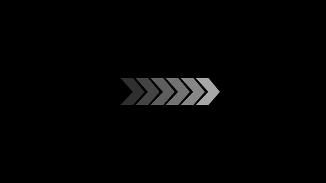arrow icon concept animation right to left direction looping arrow loading and navigation symbol on black background