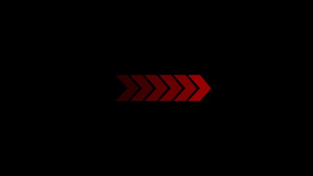 arrow icon concept animation right to left direction looping arrow loading and navigation symbol on black background