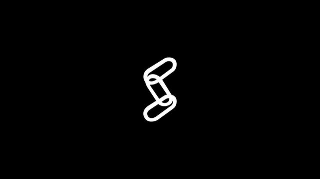 Chain link shape icon simpol animation and back background.