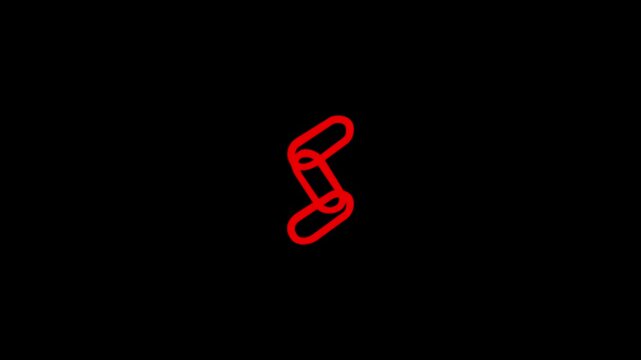 Chain link shape icon simpol animation and back background.