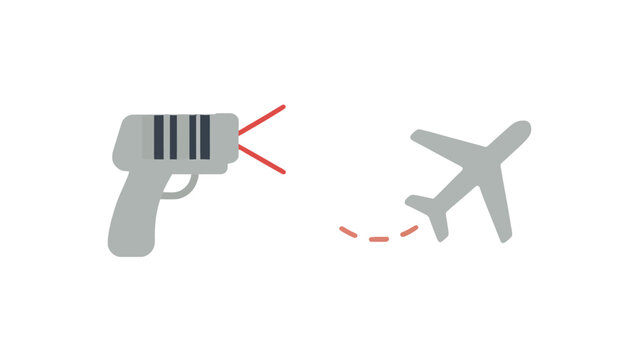 Digital barcode reader and airplane symbol for air travel and luggage scanning