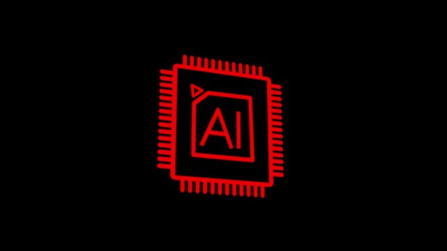 Ai icon generate sparkling animated blink sparkle process generate sparkling stars alpha channel 4k looping