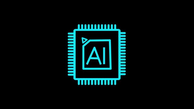 Ai icon generate sparkling animated blink sparkle process generate sparkling stars alpha channel 4k looping