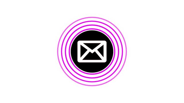 Email notification alert icon 4K video. message icon animation. Envelope icon isolated.