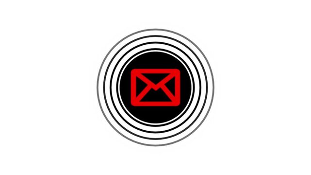 Email notification alert icon 4K video. message icon animation. Envelope icon isolated.