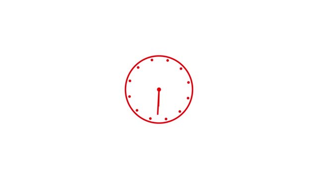 lock icon flat style 24 hours day fast speed with moving timer clock rotation. Clock spinning, watch animation on transparent background with alpha channel.