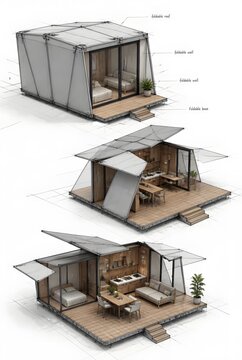 Foldable Modern Modular Tiny House Design Concept for Compact Living