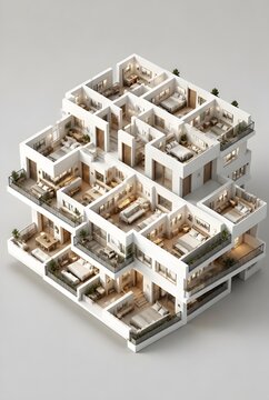 Modern Apartment Building Cross Section Interior Design Layout