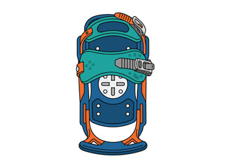 Fototapeta premium A stylized snowboard binding with colorful design - ideal for winter sports gear illustrations, product infographics, and outdoor adventure graphic design