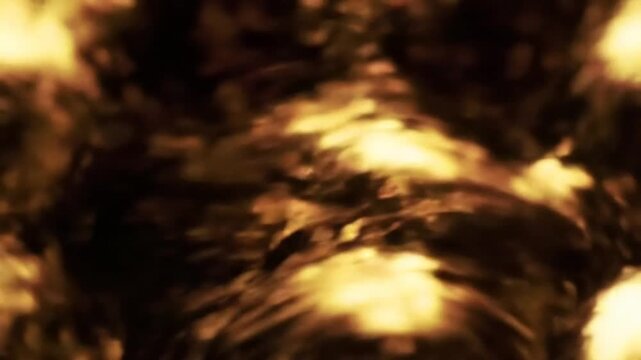 Molten gold flows in a liquid wave of intense heat and luminosity reflecting the raw power of precious metal refinement within an industrial smelting facility.