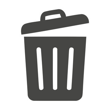 Simple gray trash can icon for computer user interface and digital file management Vector