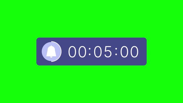 Notification bar displays a bell icon and time value in a rectangular container on a green screen.