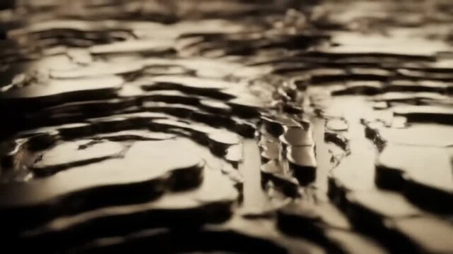 Liquid gold texture forms intricate, flowing topographic patterns that resemble molten metal shifting across a reflective and luxurious abstract surface.